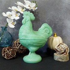 Vintage Pressed Glass Rooster on Nest Covered Candy Dish — listing 5