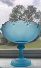 Vintage Pressed Glass Round Serving Plate with Embossed Fruit Motif and Sawtooth Rim — listing 4