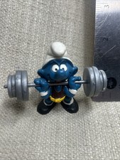 Weight Lifter Smurf PVC Figurine (#20141) - Vintage 1980 West Germany — listing 6