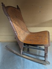 Vintage Child's Captain's Bow-Back Rocking Chair, Solid Maple — listing 4