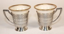 Sterling Silver Demitasse Cup Holder and Saucer with Pink Porcelain Liner — listing 4