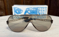 Vintage 1980s White Shield Sunglasses with Slatted Vented Temples, Dark Lens — listing 2