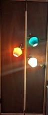 Mid-Century Modern Tension Pole Floor Lamp with Lucite Shades, Brass & Walnut — listing 2