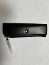 Montblanc Black Leather Zip Pouch / Clutch with Wristlet Strap — listing 3
