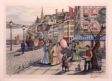 Ari Gradus Signed Artist Proof Lithograph - Jewish Market Street Scene — listing 3