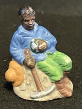 Vintage Ceramic Black Americana Figurine, Seated Figure on Base — listing 5