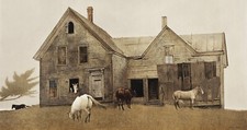 "New Castle Ferry" Andrew Wyeth Vintage Print Reproduction