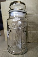 Planters Mr. Peanut 75th Anniversary Embossed Glass Jar with Lid — listing 3