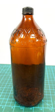 Vintage Clorox Amber Glass Embossed Quart Bottle 32oz — listing 3