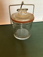 Vintage Glass Bail-Handle Storage Jar with Zinc Lid — listing 3