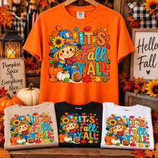 It's Fall Y'all Graphic Tee, Orange, Size Medium, listing 6