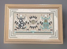 Navajo sandpainting framed Navajo Sandpainting of Female Yei Figure, Framed — listing 6