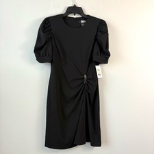 DKNY White Ruched Puff Sleeve Sheath Dress — listing 4