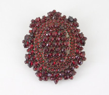 Antique Catholic Rosary with Faceted Garnet-Colored Glass Beads and Brass Crucifix — listing 2