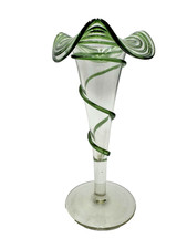 Hand-Blown Ruffled Handkerchief Glass Vase