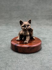 Art Deco Style Stylized Cat Sculpture on Black Base, Signed — listing 3