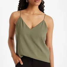 Express Satin V-Neck Cami Slip Top in Terracotta Rose