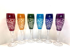 Vintage Cut Crystal Fluted Champagne Flute with Vertical Cut Panels and Star-Cut Foot — listing 3