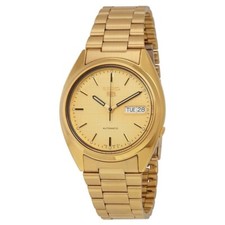 Vintage Seiko 5 Automatic Day-Date Wristwatch, Gold Dial, TV/Cushion Case — listing 3