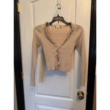 Altar'd State Cream Textured Knit Button-Front Cardigan — listing 5