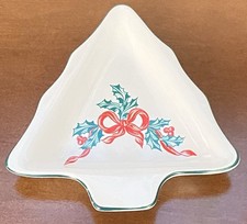 International China Company Christmas Holly & Ribbon Tree-Shaped Candy/Serving Dish — listing 4