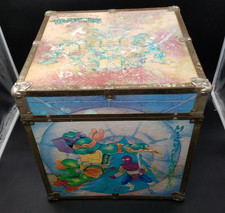 Vintage 1990s Teenage Mutant Ninja Turtles Wood Toy Chest Storage Trunk