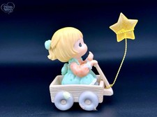 Precious Moments Porcelain Figurine - Boy Pulling Girl in Wagon with Potted Plant — listing 2