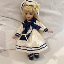 Memories Fully-Bodied Porcelain Handcrafted Jointed Sailor Doll in Box