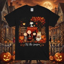 Women's Halloween Boo Graphic T-Shirt, Black with Orange Buffalo Plaid Print, Size L — listing 5