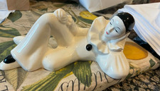 Vintage Ceramic Pierrot Harlequin Dancer Figurine, Hand-Painted Ruffle Collar, listing 6