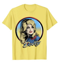 Dolly Parton Guitar Photo Graphic Band Tee, Gray Medium — listing 6