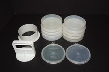 Vintage Tupperware Pastel Hamburger / Patty Press Keeper Set with Storage Rack — listing 5