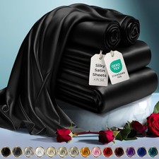 Black Satin/Silky Bedding Item (Fitted Sheet or Pillowcase Set), Maker Unknown — listing 3