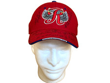 Pair of Multi-Signed Baseball Caps (Team-Autographed) — Zephyr Orange Snapback & Paramount Gray Cap — listing 2