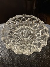 Vintage Cut Lead Crystal Pinwheel Star Pattern Ashtray — listing 3