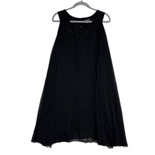 Voir Voir Black and White Sleeveless Sheath Dress with Rosette Floral Neckline, Size 12 — listing 2