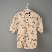 Puritan Men's Short Sleeve Nautical Print Button-Down Shirt — listing 6