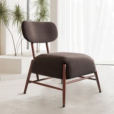 Mid-Century Modern Burnt Orange Velvet Sofa with Exposed Wood Frame — listing 3