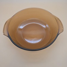 Anchor Hocking Fire-King Harvest Amber 1 Qt Casserole Dish with Original Label
