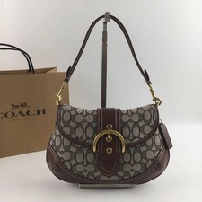 Coach Soho Signature Jacquard Small Flap Shoulder Bag, Black — listing 2