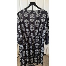 SHEIN Curve Leopard Print Ruched Button-Down Shirt Dress, Size 2XL — listing 4