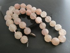 Carved Rose Flower Necklace & Earrings Set on Gold-Tone Chain — listing 6