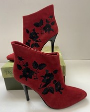 J. Renee Black Faux Suede Pointed-Toe Tall Knee-High Stiletto Boots with Western Embroidery — listing 6