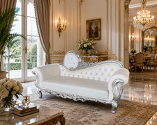 Traditional Distressed Leather Three-Seat Sofa with Carved Wood Frame — listing 6
