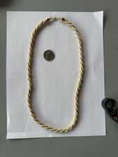 Vintage Matte Gold-Tone Overlapping Curved Link Collar Necklace — listing 4