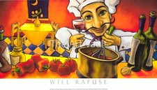Will Rafuse Signed 3D Relief Chef Wall Plaque in Kitchen Scene — listing 3