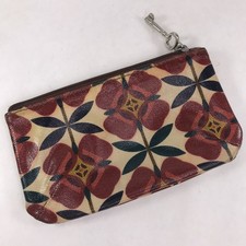 Fossil Key-Per Floral Coated Canvas Make-Up Bag / Zip Pouch, Brown Multi — listing 5