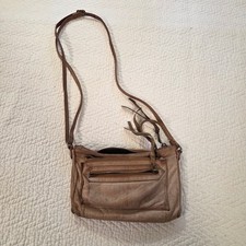 Day & Mood Distressed Leather Handbag with Woven Handle — listing 5