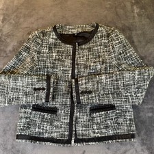 Maurices Women's Tweed Blazer with Frayed Lace Trim, Size M — listing 2