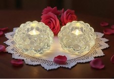 Orrefors Sweden Faceted Crystal Votive / Tealight Candle Holder